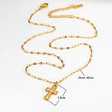 Classic Gold - toned Cross - pendant Chain Necklace - Customize only