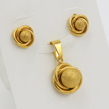 GOLD/STEEL Twisted Round + Frosted Orb Special Shape Jewelry Set