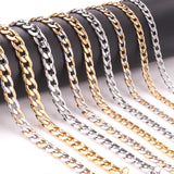 Stylish 6mm & 8mm &10mm Mixed Color & Gold & Steel Color Long Necklace Side Cross Stripe DIY Matching Chain