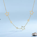 Dainty Gold - toned Star - shaped Pendant Chain Necklace - Customize only