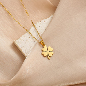 Charming Gold - toned Four - leaf Clover Pendant Necklace - Customize only