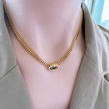 Stylish Gold - toned Evil - eye Jewelry Set (Necklace and Bracelet) - Customize only