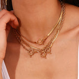 Chic Stainless - Steel Gold - Plated Link Necklace with Heart - shaped Clasp - Customize only