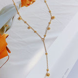 Dainty Gold - toned Beaded Chain Necklace - Customize only