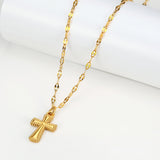 Classic Gold - toned Cross - pendant Chain Necklace - Customize only