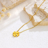 Elegant Gold - toned Four - leaf Clover Jewelry Set (Necklace and Earrings) - Customize only