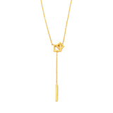 Stylish Gold - toned Knot - and - Bar Pendant Necklace - Customize only