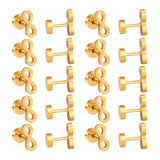 12 pairs Steel/Gold Frosted Screw In Stud Earrings without Diamonds