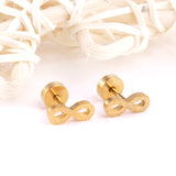 12 pairs Steel/Gold Frosted Screw In Stud Earrings without Diamonds