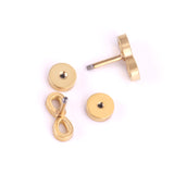 12 pairs Steel/Gold Frosted Screw In Stud Earrings without Diamonds