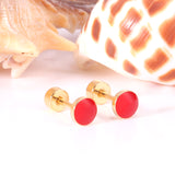 12 pairs 5mm Steel / Goldtone Round Mixed Color Screwback Stud Earrings