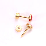 12 pairs 5mm Steel / Goldtone Round Mixed Color Screwback Stud Earrings