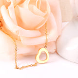 Steel color gold hollow heart accessory bracelet without diamonds 12mm 18+3cm