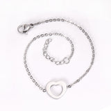 Steel color gold hollow heart accessory bracelet without diamonds 12mm 18+3cm