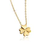 Elegant Gold - toned Four - leaf Clover Jewelry Set (Necklace and Earrings) - Customize only