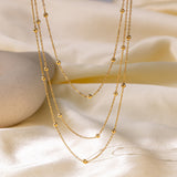 Elegant Layered Gold - toned Beaded Necklaces - Customize only