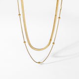 Elegant Layered Gold - toned Beaded and Link Necklaces - Customize only