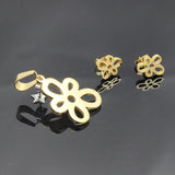 Gold/steel color irregular little flower wisp cut jewelry set without diamonds