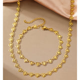 Charming Gold - toned Heart - shaped Link Necklace - Customize only