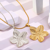 Dainty Silver - toned Flower - shaped Pendant Layered Necklaces - Customize only