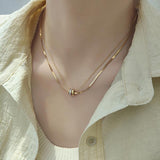 Elegant Layered Gold - Chain Necklaces with Diamond - like Centerpiece - Customize only