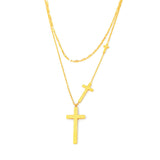 Trendy Layered Gold - toned Cross - pendant Necklaces - Customize only