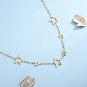 Dainty Gold - toned Star - shaped Pendant Chain Necklace - Customize only