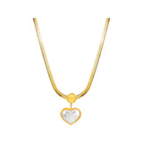 Stylish Gold - toned Heart - shaped Pearl Jewelry Set (Necklace and Earrings) - Customize only