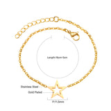 Steel gold pentagram pendant accessories bracelet without diamonds 12mm 18+3cm