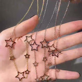 Dainty Gold - toned Star - shaped Pendant Chain Necklace - Customize only