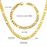 ASON Women/Men 6MM/8MM/10MM Width Necklace Set Stainless Steel Necklace with Bracelet Cuban Chain for Diy Jewelry Making