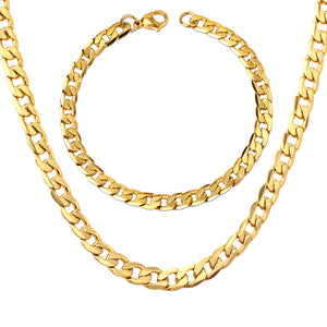 50CM & 55CM & 60CM Steel/Gold/Mixed Color Chain Set + 6MM Bracelet