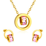 Gold Bezel Set with Black, White & Pink Diamonds