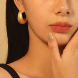 Vertical Drop Oval Earrings 17*30mm