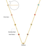 Round Pendant Necklace with Mixed Color Diamonds and White Diamonds 6mm 57+5cm