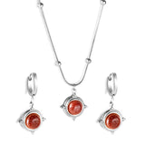 Red Aventurine Set Steel/Gold