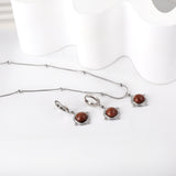 Red Aventurine Set Steel/Gold