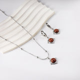 Red Aventurine Set Steel/Gold