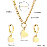 Golden Heart Pendant Set