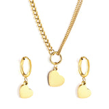 Golden Heart Pendant Set