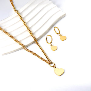 Golden Heart Pendant Set