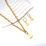 Golden Heart Pendant Set