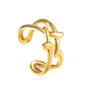 Stainless Steel Ring Minimalist Gold Skeleton Open End Ring