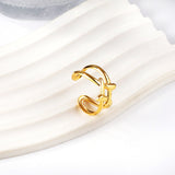 Stainless Steel Ring Minimalist Gold Skeleton Open End Ring