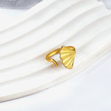 Adjustable Stainless Steel Ring Open Ring Leaf Simple Ring Wholesale