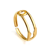 Irregular Geometric Stainless Steel Ring Gold Plated Ring