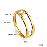 Irregular Geometric Stainless Steel Ring Gold Plated Ring