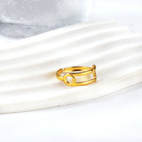 Irregular Geometric Stainless Steel Ring Gold Plated Ring