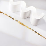 Long Accessories with 3 White Diamonds Soft Bracelet 20+3cm Golden