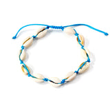 11 shells accessories blue soft bracelet 30cm steel color